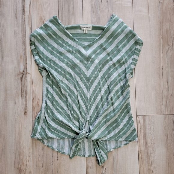 Faith and Joy - Green Tie-Front Blouse - Size Small - Picture 1 of 5